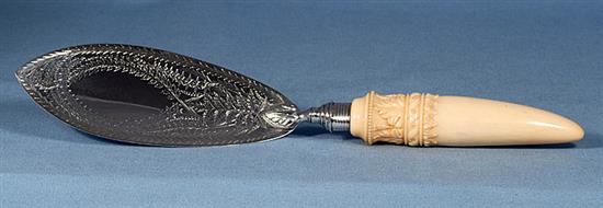 A Victorian silver fish server, attributed to Charles Favell, Length 13”/330mm
